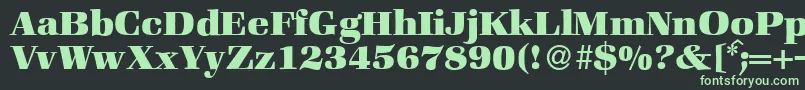 ZabriskiebookHeavyRegular Font – Green Fonts on Black Background