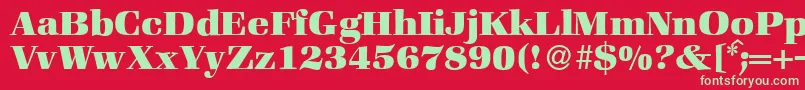 ZabriskiebookHeavyRegular Font – Green Fonts on Red Background