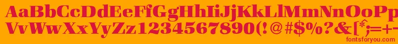 ZabriskiebookHeavyRegular Font – Red Fonts on Orange Background
