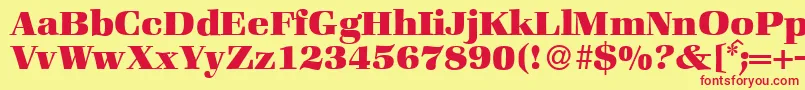 ZabriskiebookHeavyRegular Font – Red Fonts on Yellow Background