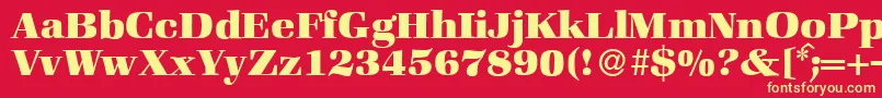 ZabriskiebookHeavyRegular Font – Yellow Fonts on Red Background