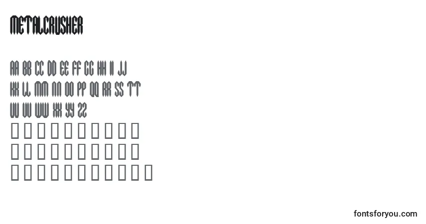 Metalcrusher-fontti – aakkoset, numerot, erikoismerkit