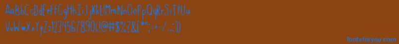 Gastroin-fontti – siniset fontit ruskealla taustalla