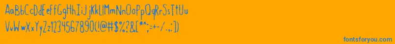 Gastroin Font – Blue Fonts on Orange Background