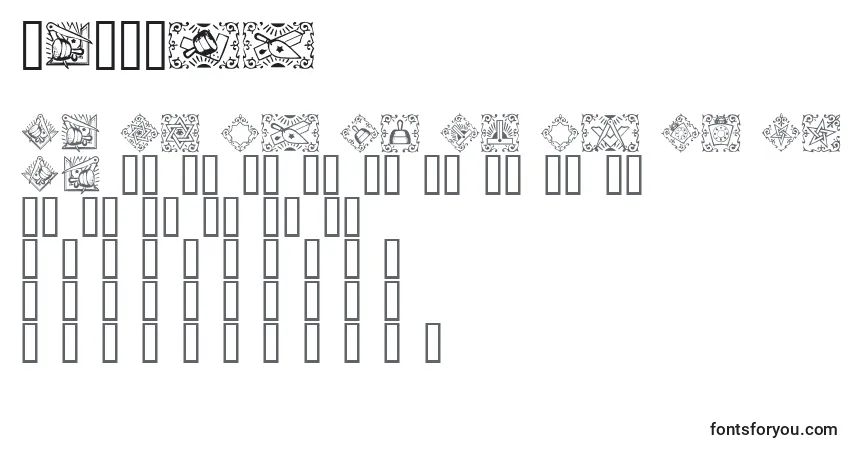Schriftart Masonic – Alphabet, Zahlen, spezielle Symbole