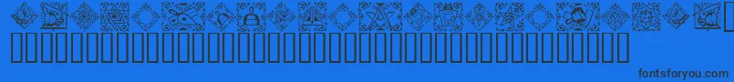 Masonic-Schriftart – Schwarze Schriften auf blauem Hintergrund