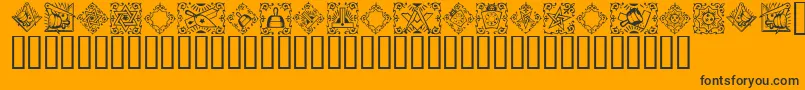 Masonic Font – Black Fonts on Orange Background