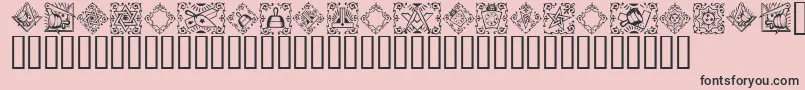 Шрифт Masonic – чёрные шрифты на розовом фоне