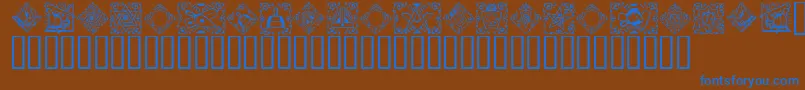 Czcionka Masonic – niebieskie czcionki na brązowym tle