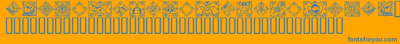 Masonic Font – Blue Fonts on Orange Background