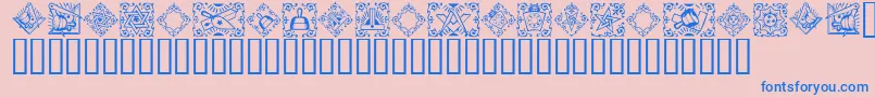 Masonic-fontti – siniset fontit vaaleanpunaisella taustalla