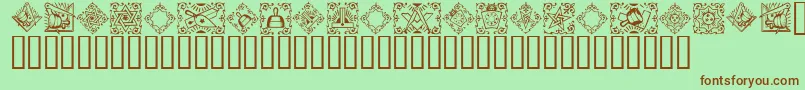 Masonic Font – Brown Fonts on Green Background