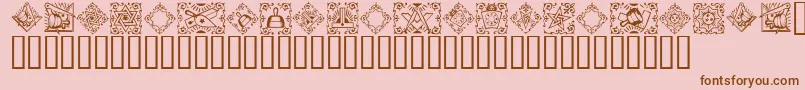 Masonic-fontti – ruskeat fontit vaaleanpunaisella taustalla
