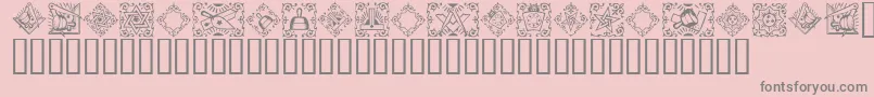 Masonic-Schriftart – Graue Schriften auf rosa Hintergrund