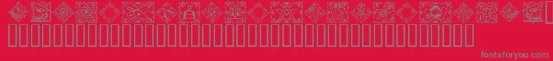 Fonte Masonic – fontes cinzas em um fundo vermelho