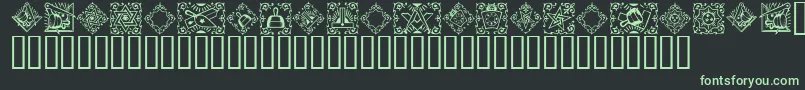 Masonic-fontti – vihreät fontit mustalla taustalla