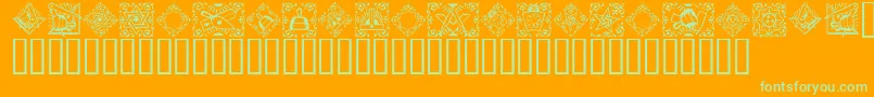 フォントMasonic – オレンジの背景に緑のフォント
