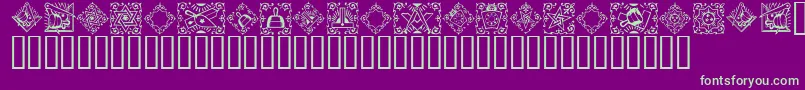 fuente Masonic – Fuentes Verdes Sobre Fondo Morado