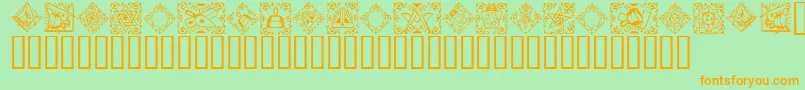 fuente Masonic – Fuentes Naranjas Sobre Fondo Verde