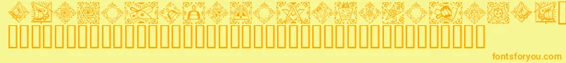 Masonic Font – Orange Fonts on Yellow Background