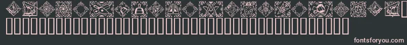 フォントMasonic – 黒い背景にピンクのフォント