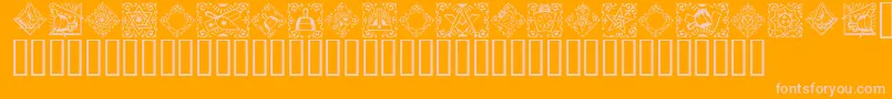 Police Masonic – polices roses sur fond orange