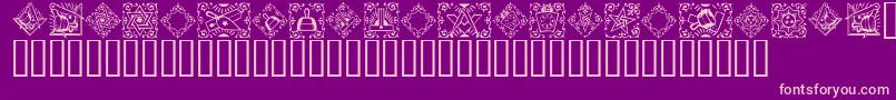 Masonic Font – Pink Fonts on Purple Background