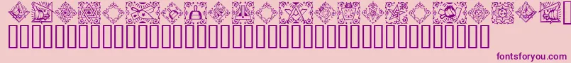 Masonic-Schriftart – Violette Schriften auf rosa Hintergrund