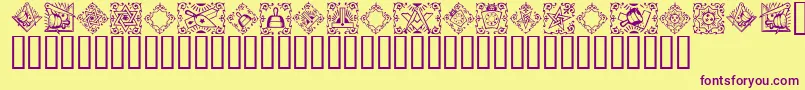 Masonic-fontti – violetit fontit keltaisella taustalla