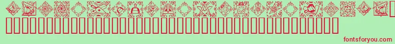 Masonic Font – Red Fonts on Green Background