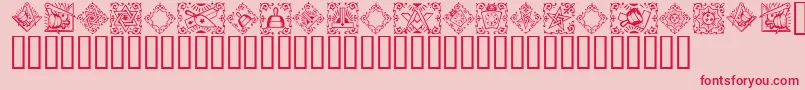 Masonic-Schriftart – Rote Schriften auf rosa Hintergrund