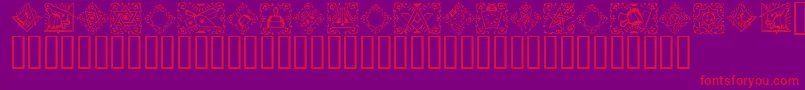 Czcionka Masonic – czerwone czcionki na fioletowym tle