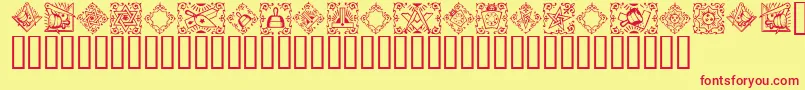 Police Masonic – polices rouges sur fond jaune