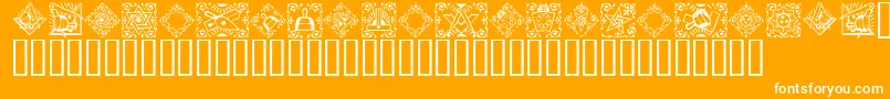 Masonic-fontti – valkoiset fontit oranssilla taustalla