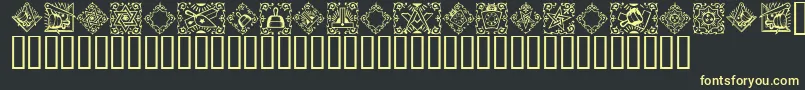 Шрифт Masonic – жёлтые шрифты на чёрном фоне
