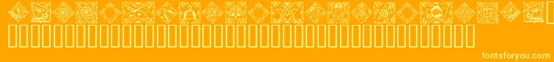 Masonic-fontti – keltaiset fontit oranssilla taustalla