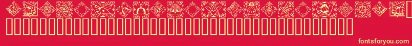 フォントMasonic – 黄色の文字、赤い背景