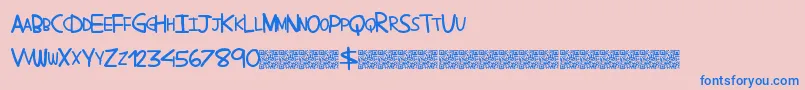 Comictans Font – Blue Fonts on Pink Background