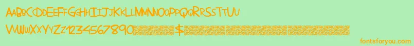 Comictans Font – Orange Fonts on Green Background