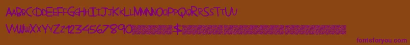 Comictans Font – Purple Fonts on Brown Background