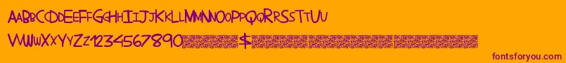 Comictans Font – Purple Fonts on Orange Background