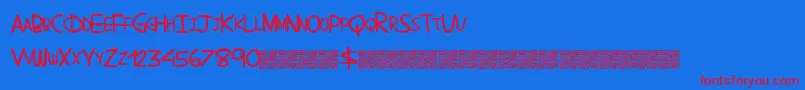 Comictans-fontti – punaiset fontit sinisellä taustalla