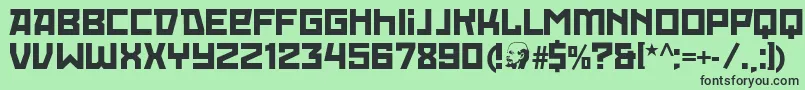 RedOctoberRegular Font – Black Fonts on Green Background