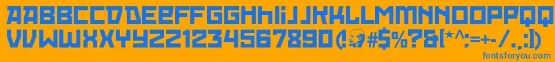 フォントRedOctoberRegular – オレンジの背景に青い文字
