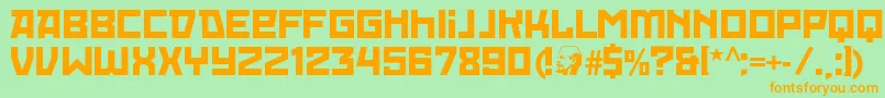 RedOctoberRegular-Schriftart – Orangefarbene Schriften auf grünem Hintergrund