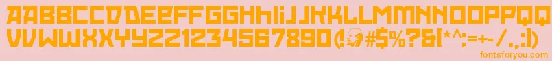 Weitere Informationen zur RedOctoberRegular-Schriftart RedOctoberRegular-Schriftart – Orangefarbene Schriften auf rosa Hintergrund