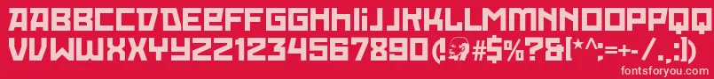 RedOctoberRegular Font – Pink Fonts on Red Background