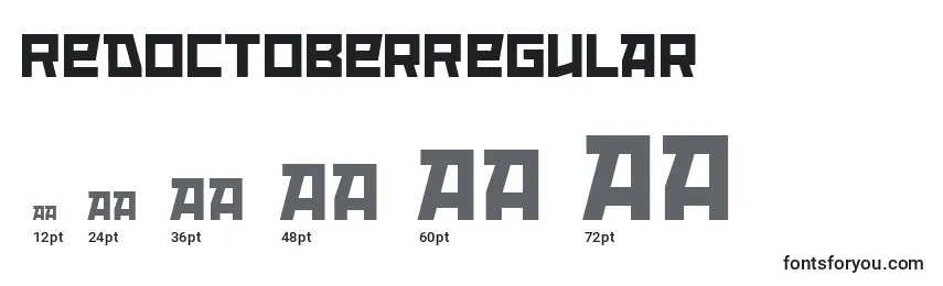 RedOctoberRegular Font Sizes