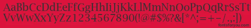 フォントLucidaBrightRegular – 赤い背景に黒い文字