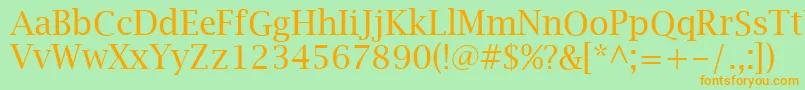 LucidaBrightRegular Font – Orange Fonts on Green Background